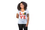 LOVE Ladies V-Neck T-Shirt (White)
