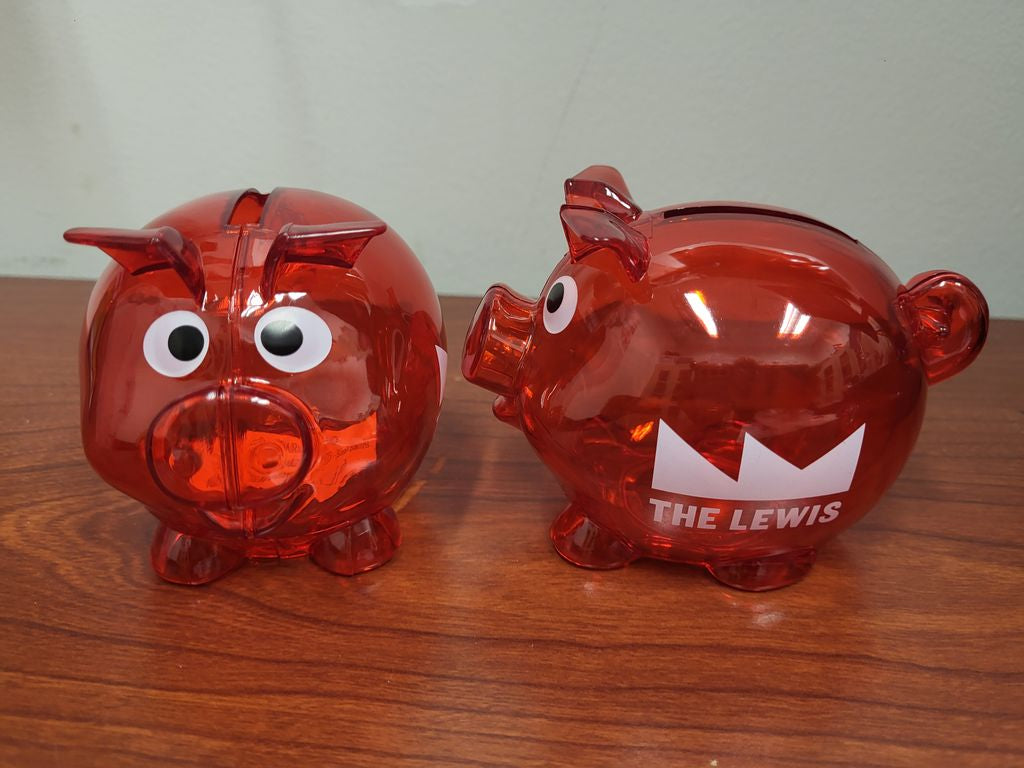 The Lewis Red Piggy Bank (Small Plastic)