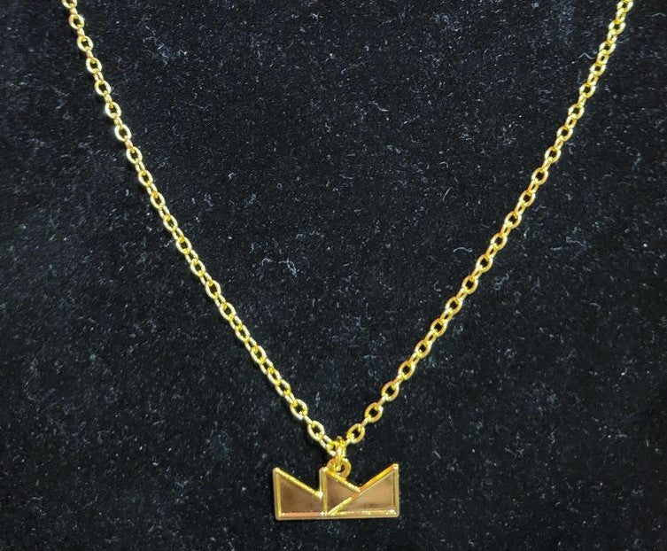 Gold Plated Lewis Crown Necklace