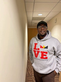Gray LOVE Pull on Hoodie