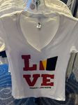 LOVE Ladies V-Neck T-Shirt (White)