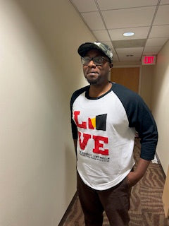 LOVE Long-Sleeve Baseball T-Shirt (Black) Old logo