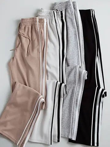 Striped Grey Sweatpants - Urban Daizy